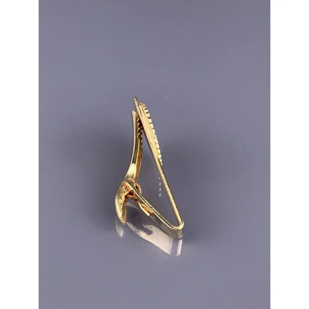 Pisces Fish Water Tie Clip Bar Gold Tone Astrology Sign Zodiac Horoscope Vintage